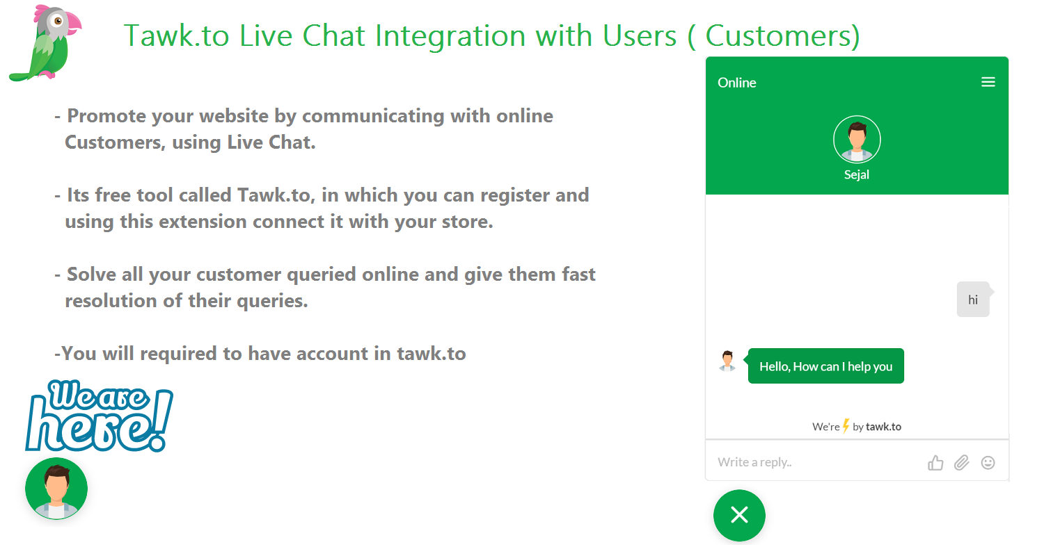 Tawk.to Live Chat Integration with Users