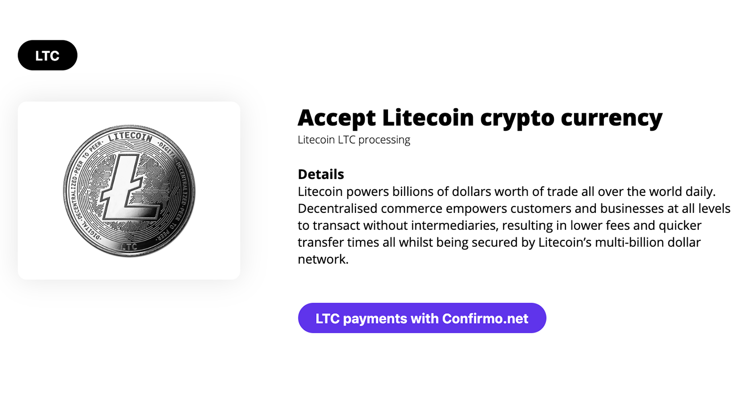 Accept Litecoins payments