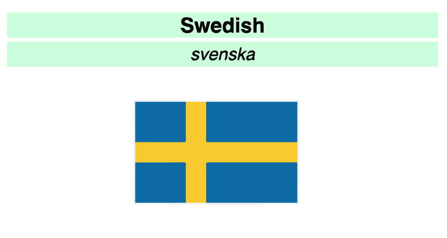 Swedish Svenska language