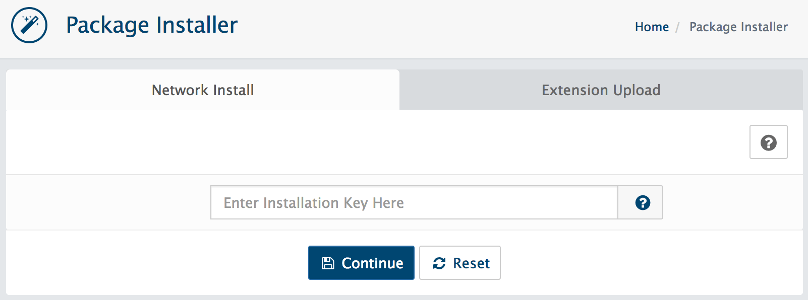 AbanteCart admin extension installation based on unique download key