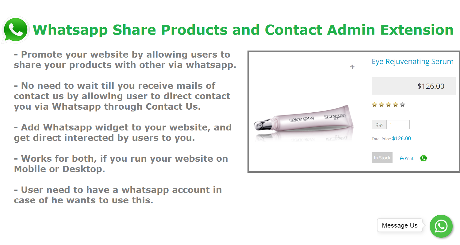 Whatsapp Share Products and Contact 