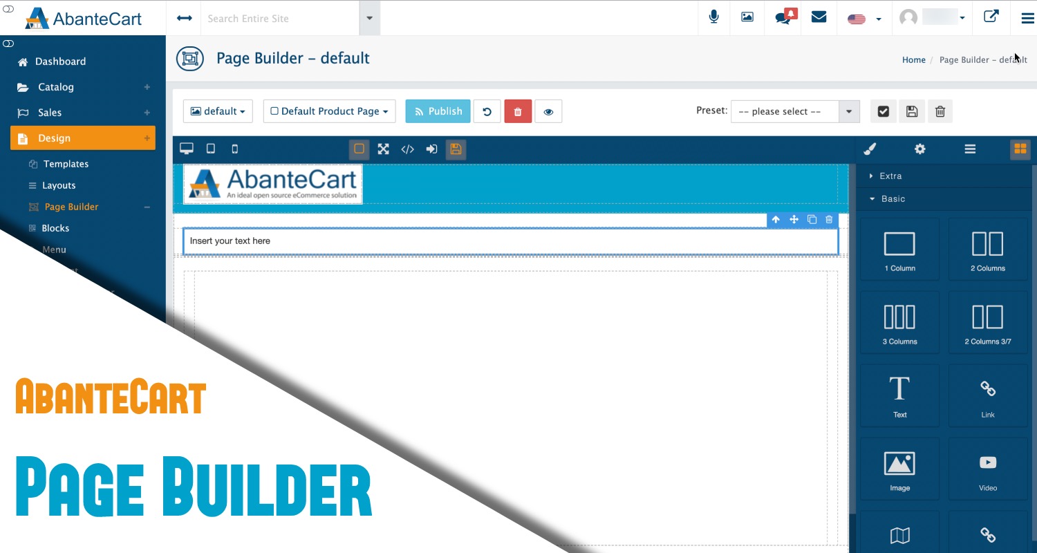 AbanteCart Page Builder beta pre-release