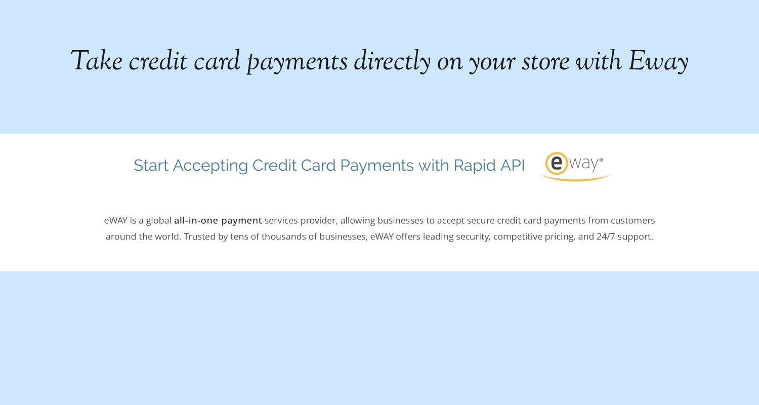 credit card payments Eway Rapid API payment